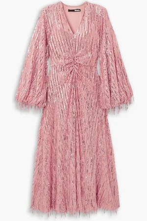 ROTATE Sirin sequined chiffon midi dress - Pink
