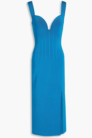 GALVAN Electra stretch-knit midi dress - Blue