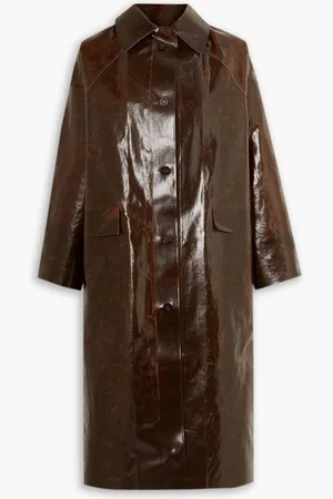 Kassl Editions Skai coated cotton-blend coat - Brown