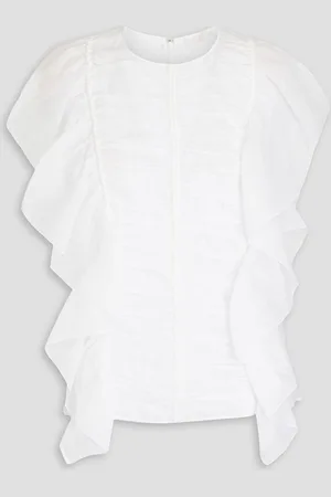 Chloé Ruffled ramie blouse