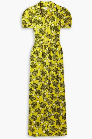 Diane von Furstenberg Paddy printed cotton-jacquard maxi shirt dress