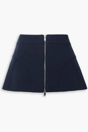 Khaite Keene wool-crepe mini skirt - Blue