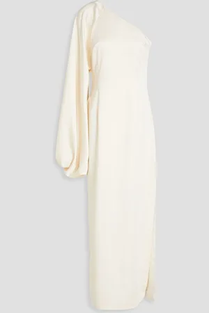 Sara Battaglia One-sleeve satin gown - White
