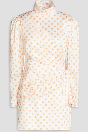 RONNY KOBO Olivia polka-dot satin mini dress