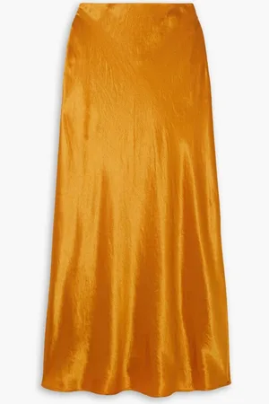 Vince Satin-twill midi skirt - Yellow