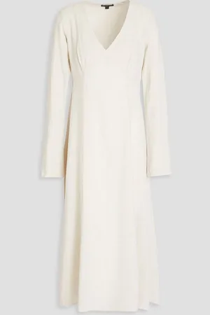 James Perse Textured woven midi dress - White