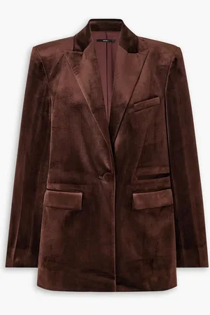 ALEX PERRY Barlow stretch-velvet blazer - Brown