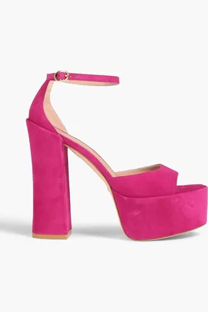 Stuart Weitzman Sky High 145 suede platform sandals - Pink