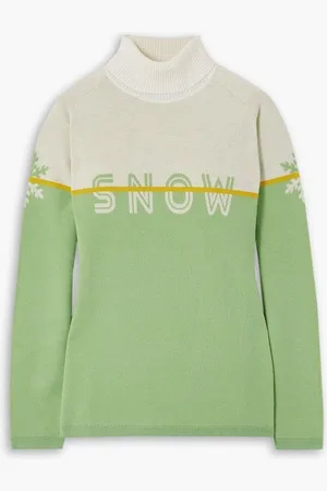Falke Damen intarsia-knit turtleneck sweater - Green
