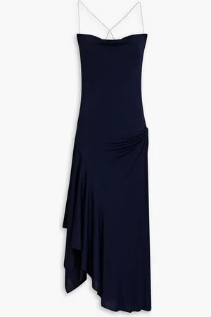 3.1 Phillip Lim Asymmetric ruched cutout jersey midi dress - Blue