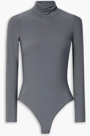 Commando Butter stretch-modal turtleneck thong bodysuit - Gray