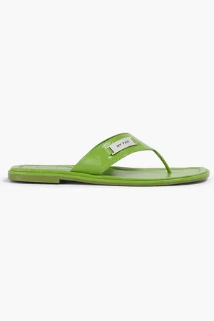 By Far Zizi glossed-leather sandals - Green