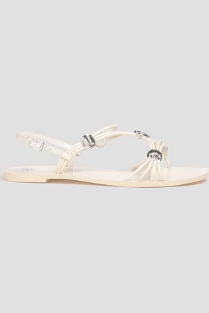 Tory Burch Embellished leather sandals - White