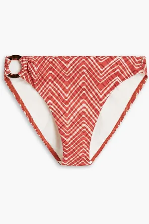 JETS Bonita printed mid-rise bikini briefs - Red