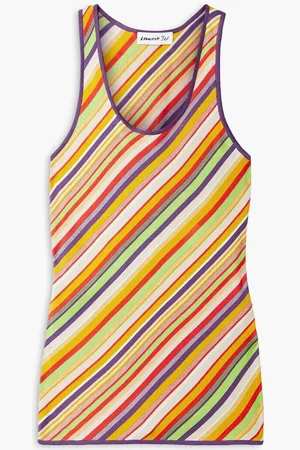Kenneth Ize Striped silk and cotton-blend tank