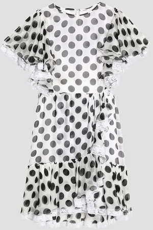 Dolce & Gabbana Ruffle-trimmed polka-dot silk-blend chiffon mini dress