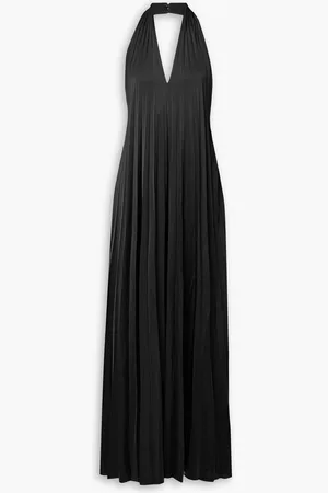 A.L.C. Rio pleated satin halterneck jumpsuit