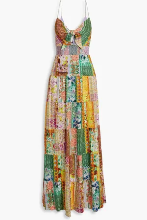ALICE+OLIVIA Alice Olivia - Karolina patchwork-effect printed linen-blend maxi dress
