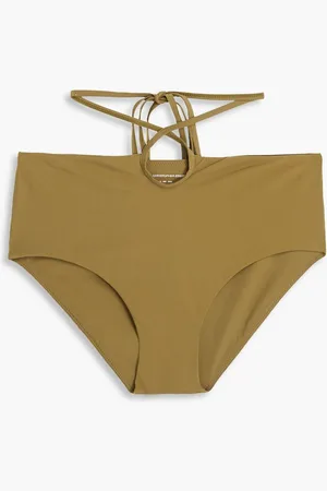 CHRISTOPHER ESBER Ruched high-rise bikini briefs - Green