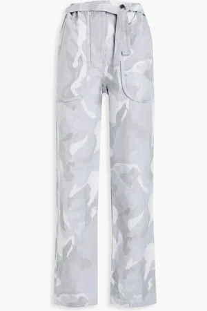 IRO Douz camouflage-print cotton-blend canvas straight-leg pants - Gray