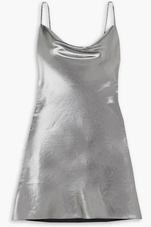 ROTATE Sidney metallic stretch-satin mini dress - Metallic