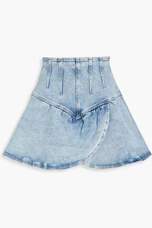 Isabel Marant Dimenia wrap-effect denim mini skirt - Blue
