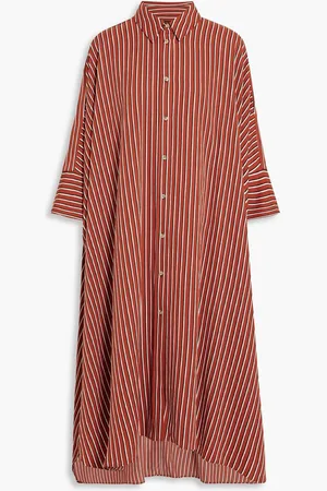 Joseph Diana striped twill midi shirt dress - Red