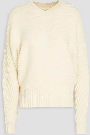 Another Tomorrow Ribbed wool sweater - White