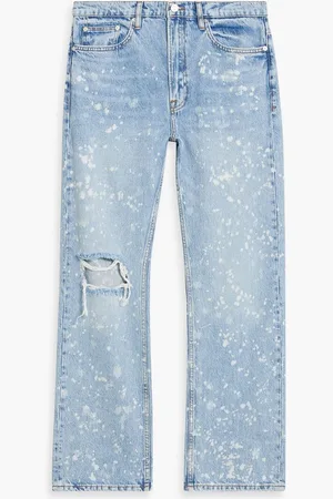 Frame Boxy bleached distressed denim jeans - Blue