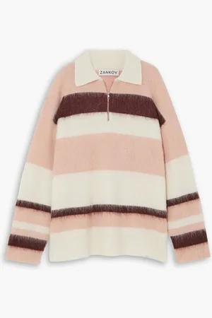 ZANKOV Dimitri striped brushed knitted sweater