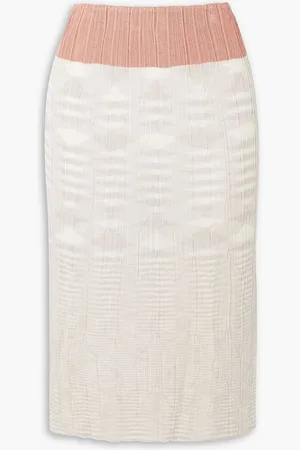 Missoni Two-tone crochet-knit skirt - Gray
