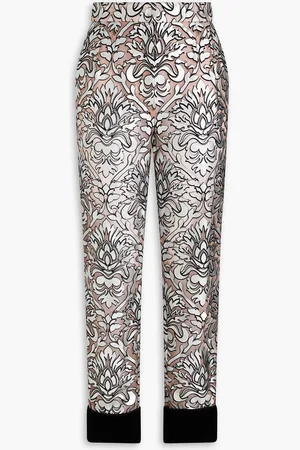 Dolce & Gabbana Metallic flocked tulle slim-leg pants - Metallic