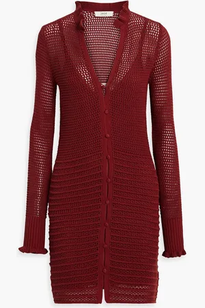 Joie Torrens open-knit cotton mini dress - Red