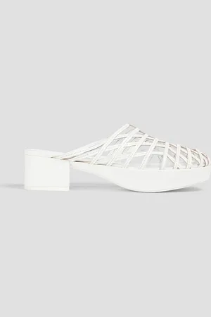 By Far Norman cutout pebbled-leather mules