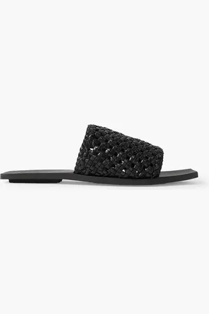St Agni Macramé leather slides