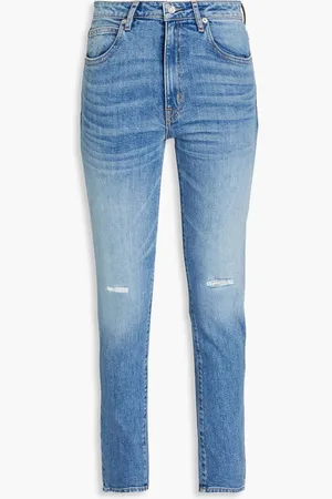 SLVRLAKE Leila distressed high-rise skinny jeans - Blue