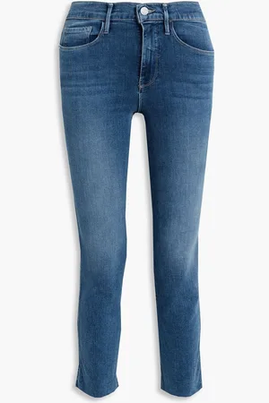 Frame Le Pixie Sylvie cropped mid-rise slim-leg jeans - Blue