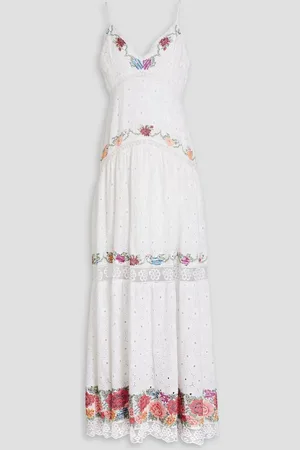 LOVESHACKFANCY Umi embroidered broderie anglaise cotton maxi dress