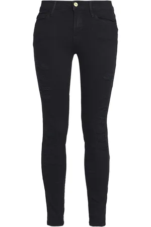 Frame Le Color Ripped distressed low-rise skinny jeans