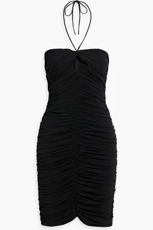 MAGDA BUTRYM Ruched cutout stretch-jersey halterneck mini dress