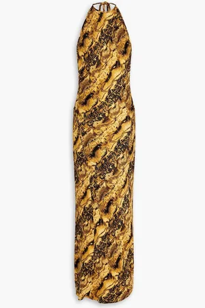 MATÉRIEL by Aleksandre Akhalkatsishvili Snake-print cupro-blend maxi slip dress