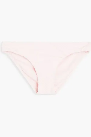 Seafolly Riviera stretch-seersucker low-rise bikini briefs - Pink