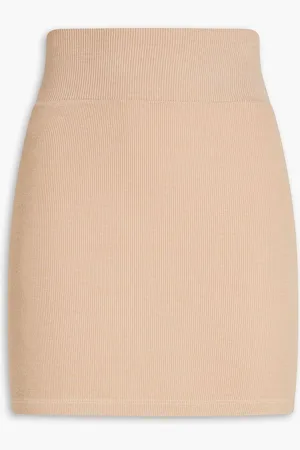 ENZA COSTA Ribbed jersey mini skirt - Neutral