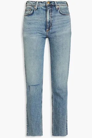 RAG&BONE Wren distressed high-rise slim-leg jeans - Blue