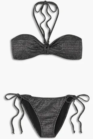 Lisa Marie Fernandez Metallic jacquard halterneck bikini - Metallic