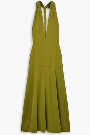 Proenza Schouler Twisted open-back crepe midi dress - Green