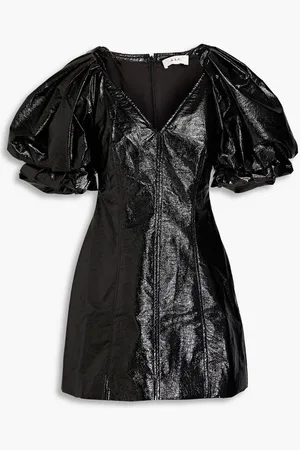A.L.C. Park crinkled faux leather mini dress