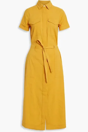 RAG&BONE Luna linen-blend midi dress - Yellow
