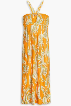 Puccini Pleated printed jersey midi dress