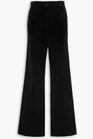 NILI LOTAN Corette cotton-blend velvet straight-leg pants